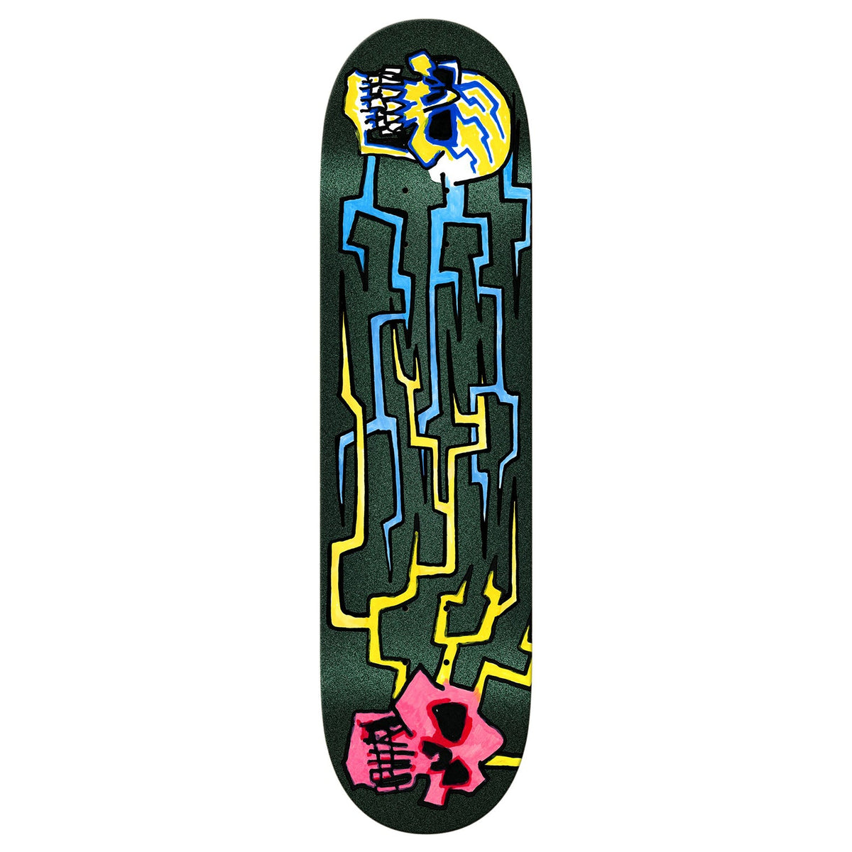 Krooked Skateboard Deck Worrest 'Skull and Bolts' Twin Tail Slick