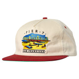 Real Skateboards Hat Pier 7 Snapback Natural/Maroon