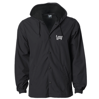 Low Key "World" - Water Resistant Hooded Black Coach Jacket