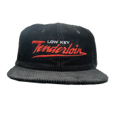 Black corduroy cap with 'Low Key Tenderloin' text on a white background

San Francisco Tenderloin Hat