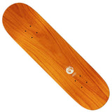 Real Jimmy How Are You Deck 8.5 by Real Skateboards, natural wood bottom with smiling character on globe graphic.