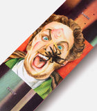 Baker Skateboards Figgy Block Busters Deck close-up, featuring a man screaming with a spider on his face.